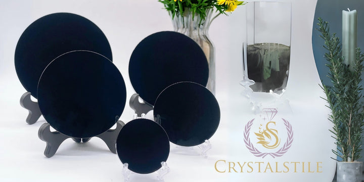 Scrying Mirror - High-Quality Natural Black Obsidian, Healing Crystals | Crystalstile